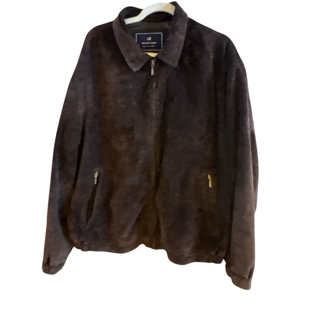 Newport Harbor Brown Genuine Suede Men's Jacket Extra Large Full‎ Zipper Pockets